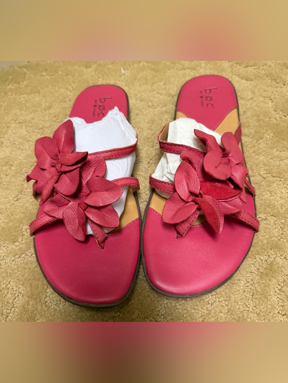 b.o.c. Hot Pink Floral Slide Sandals for Women